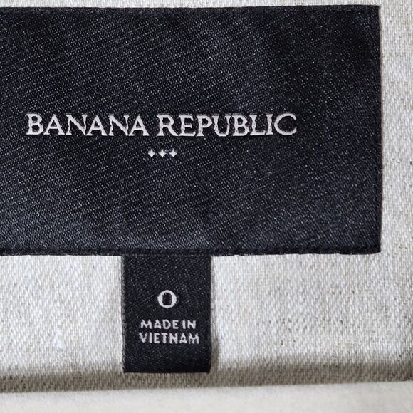 Banana Republic Blazer Womens 0 Linen Blend Double Breasted Natural Flax Lined - Picture 5 of 11